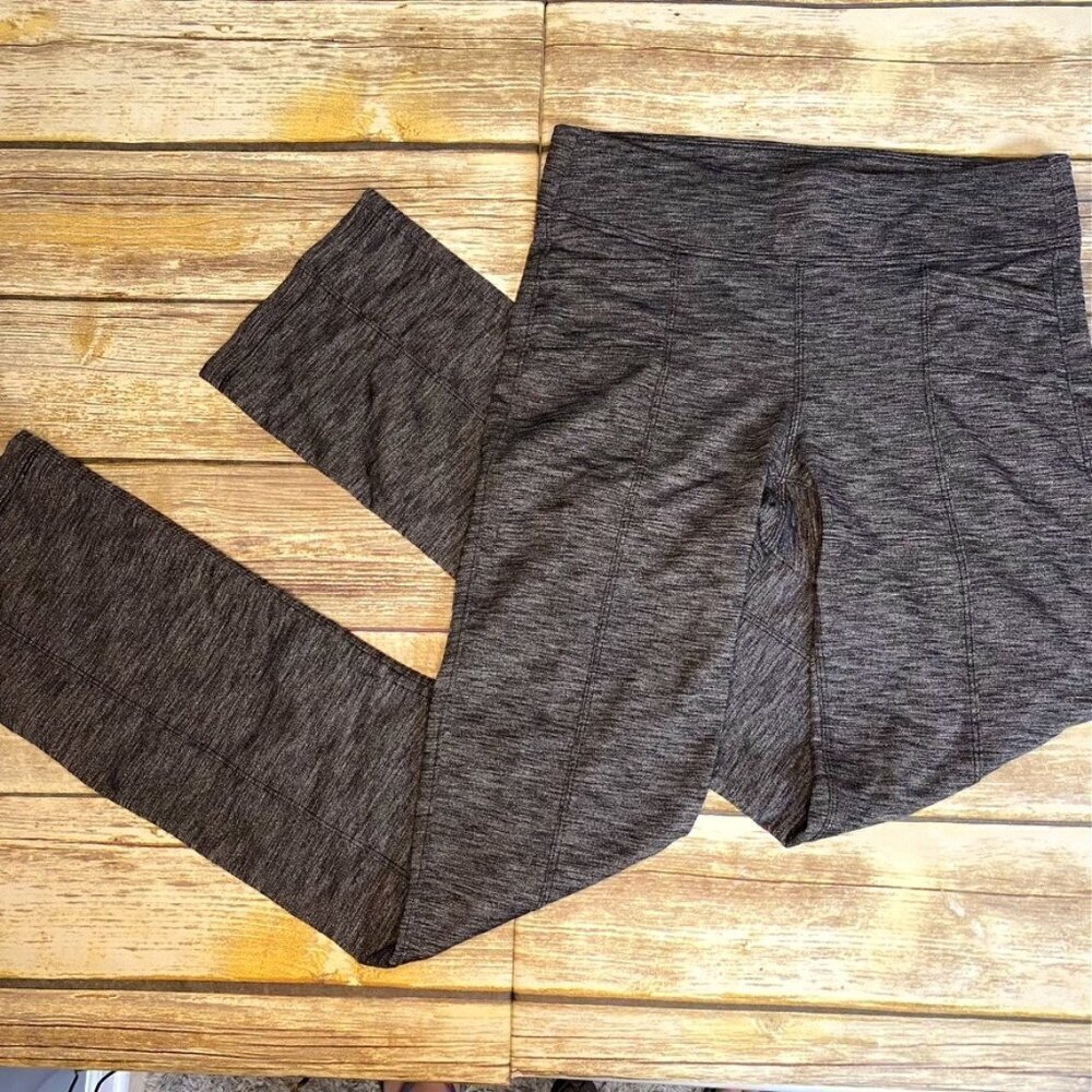 Athleta Mid Rise Metro‎ Skinny Yoga Pant heather grey/black size small